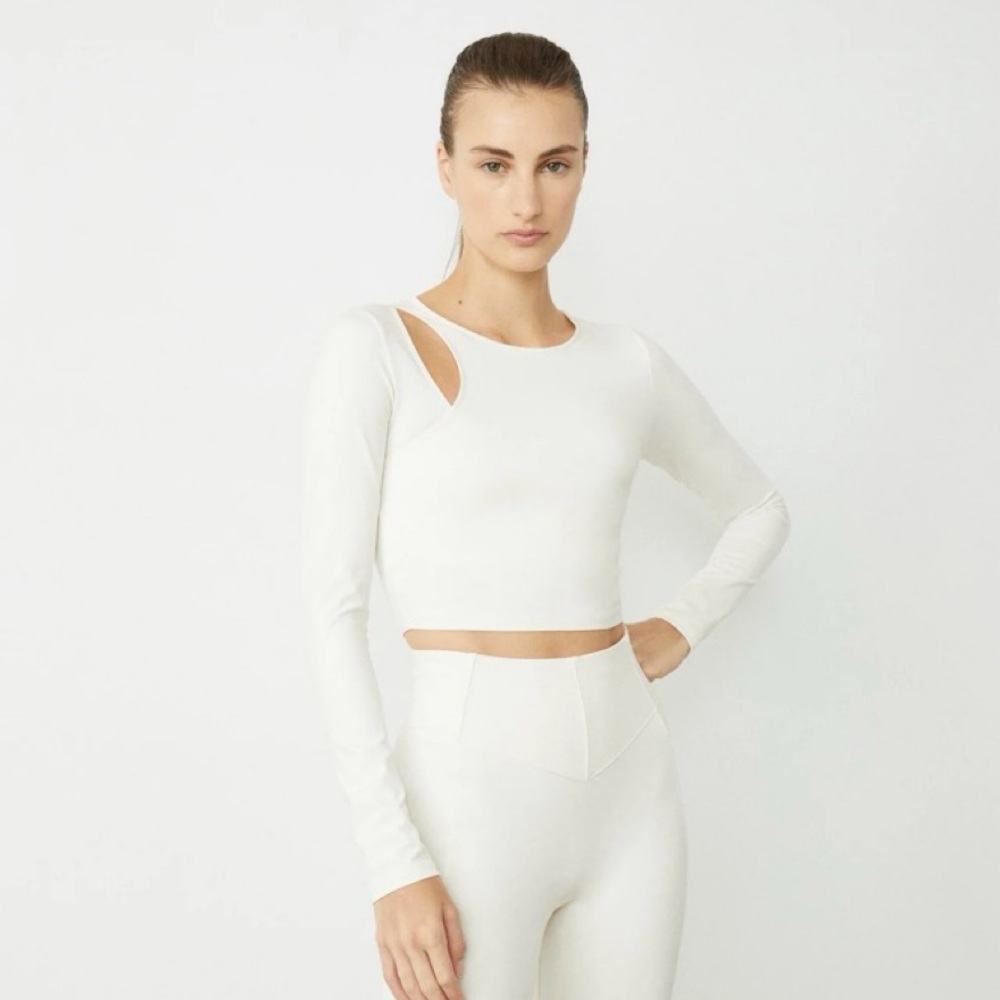 [NEVER WORN] Bandier long sleeve workout top - white